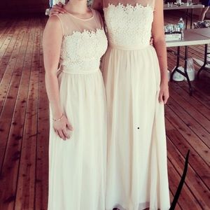 Long light yellow dress